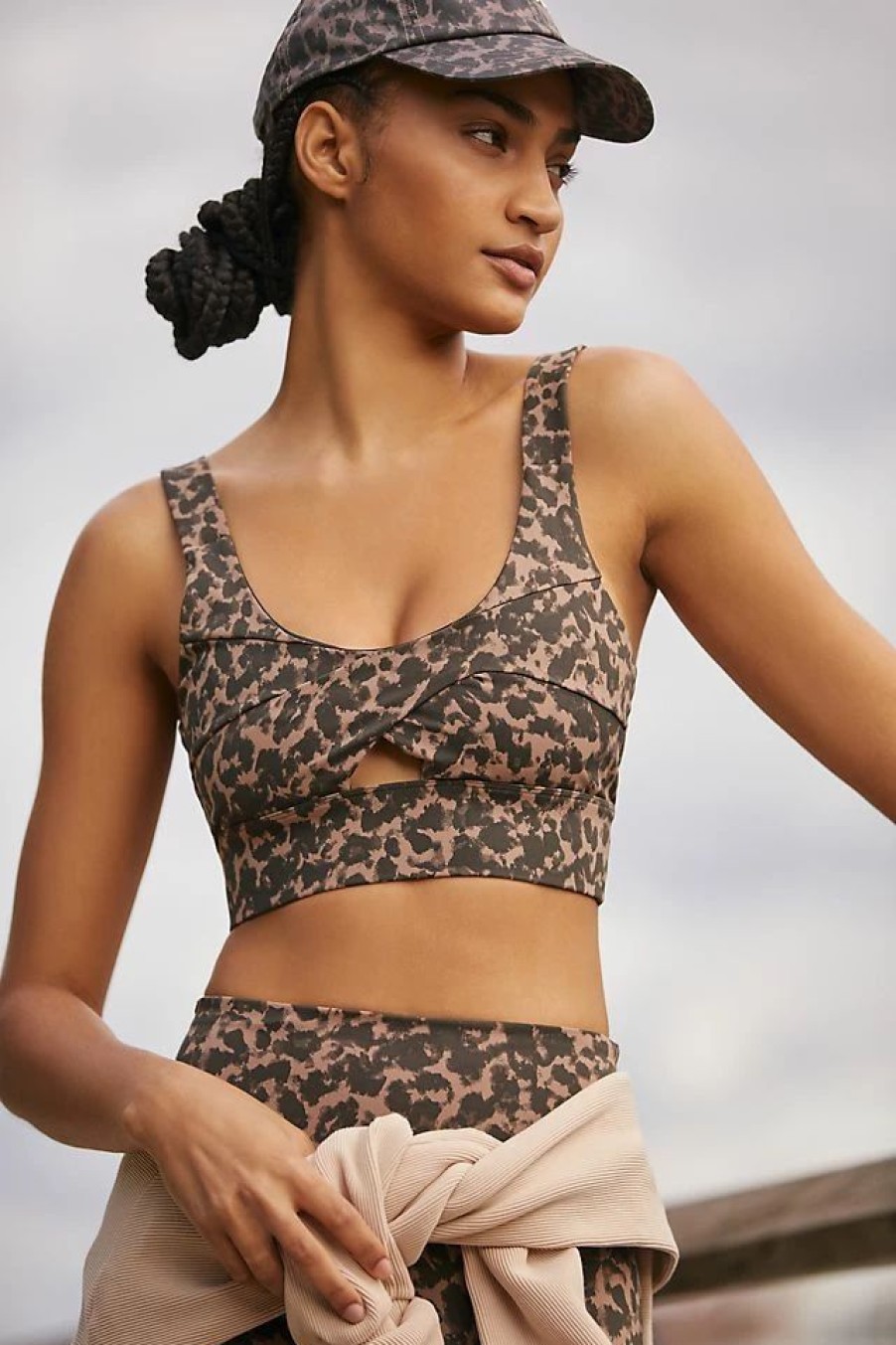 * Cheapest Varley Let'S Go Staunton Bra Brown Motif | Bras & Bralettes