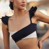 * Top 10 Port De Bras Ruffle Bra Black & White | Bras & Bralettes