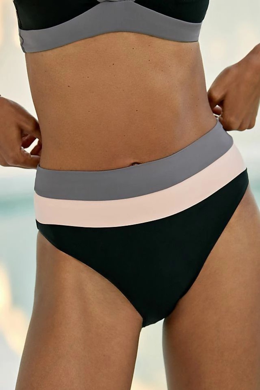 * New Malai Slate Violet Hella Cool Bikini Bottoms Black | Swimwear