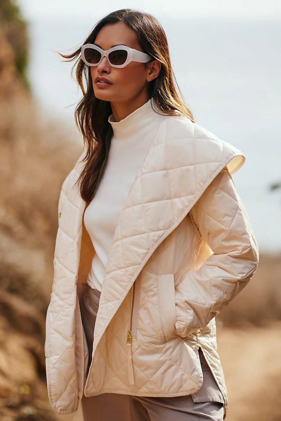 * Coupon Varley Foster Quilt Jacket Ivory | Tops & Tees