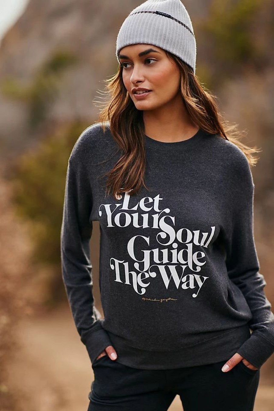 * Best Sale Spiritual Gangster Guide The Way Relaxed Savasana Sweater Carbon | Tops & Tees