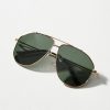 * Discount By Anthropologie Metal Aviator Sunglasses Green | Sunglasses