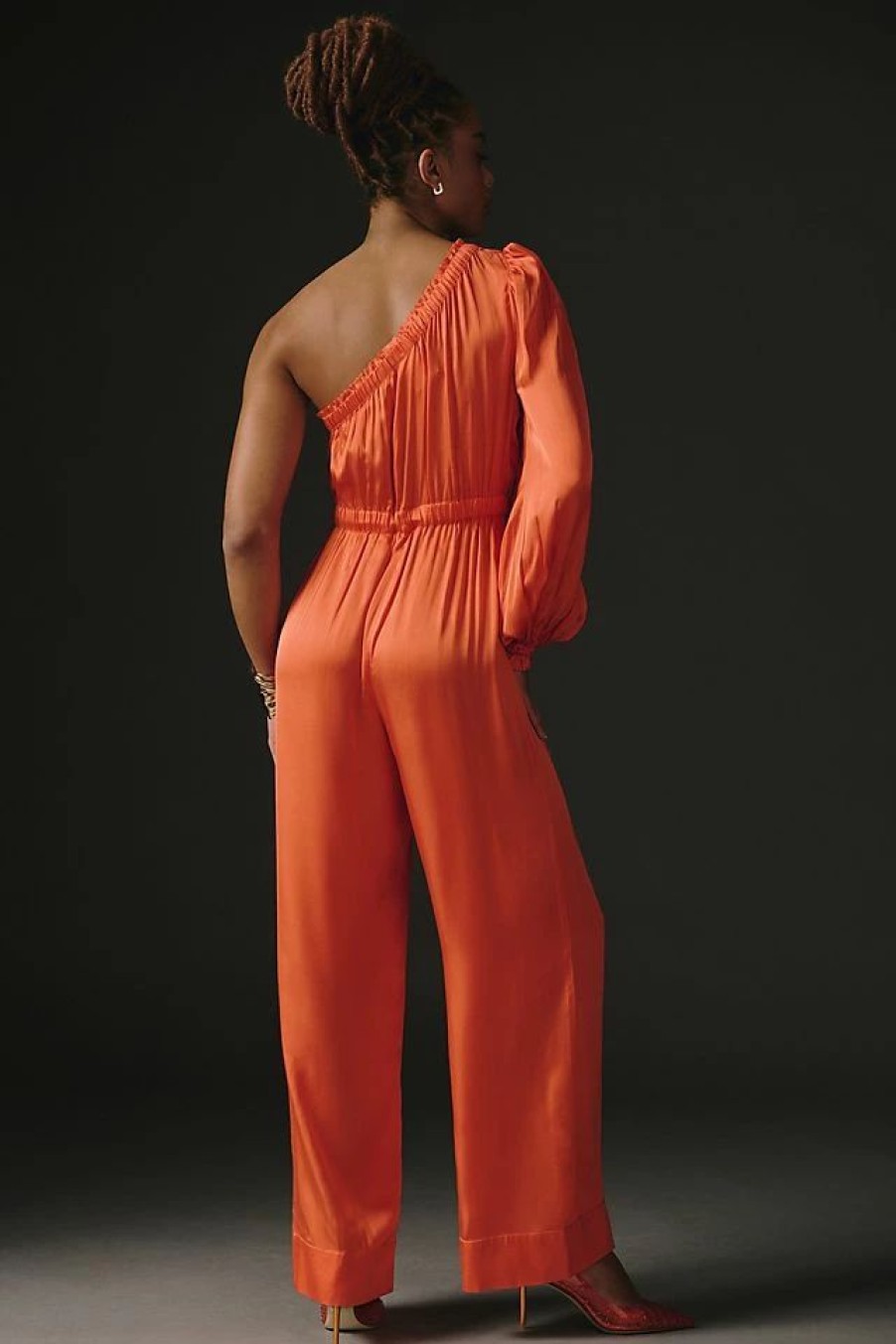 * Cheapest Farm Rio One-Shoulder Jumpsuit Orange | Beach Bottoms