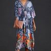 * Best Sale Bl-Nk V-Neck Kaftan Blue Motif | Cover-Ups