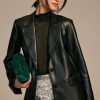 * Budget Good American Faux Leather Blazer Black | Blazers