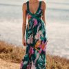 * Deals By Anthropologie V-Neck Jumpsuit Blue Motif | Beach Bottoms