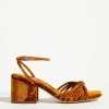 * Outlet Loeffler Randall Renee Knot Heeled Sandals Cedar | Resort & Vacation Sandals