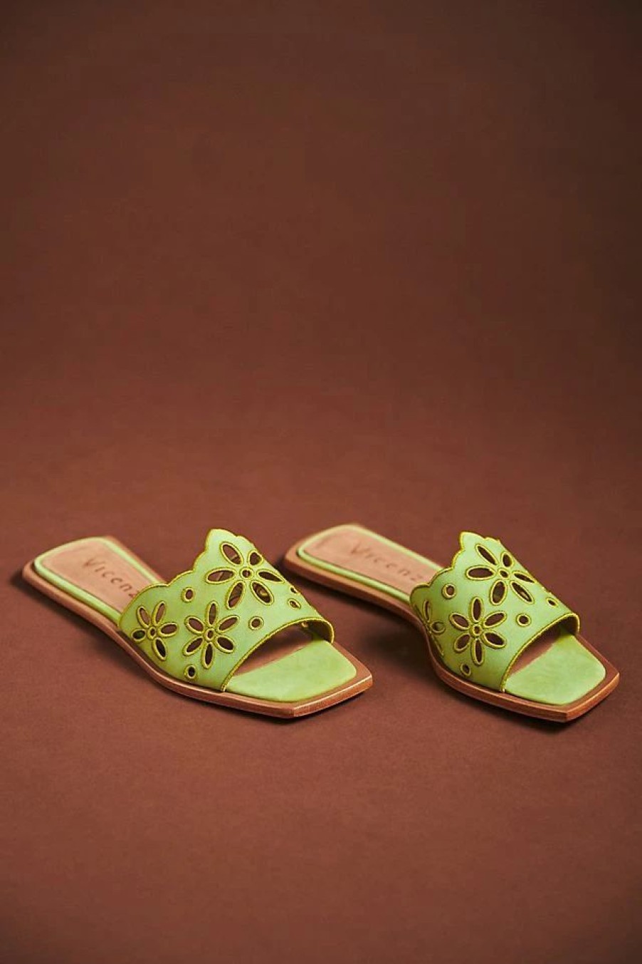 * Wholesale Vicenza Floral Cut-Out Sandals Moss | Resort & Vacation Sandals