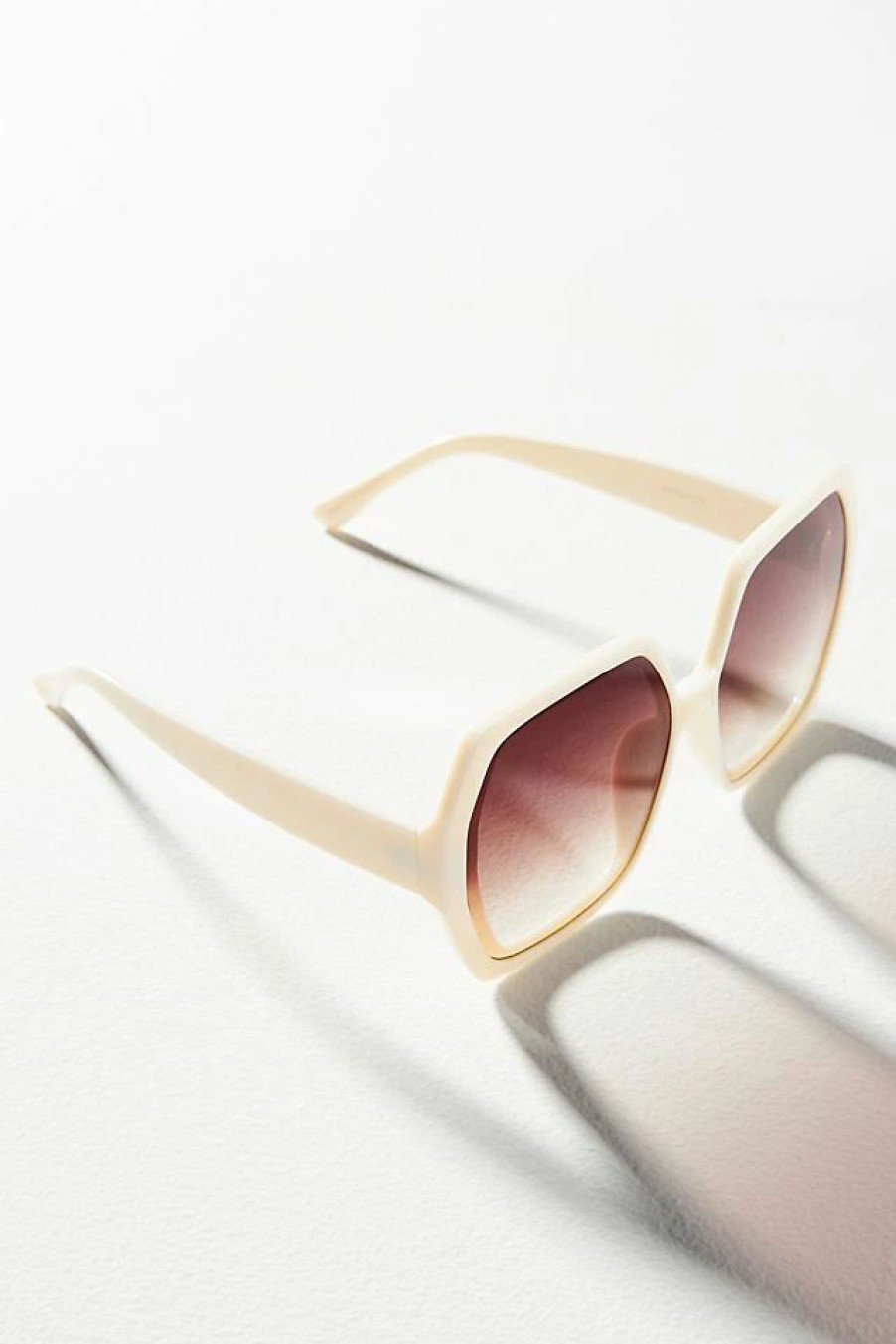 * Cheap By Anthropologie Hexagon Sunglasses Cream | Sunglasses