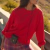 * Budget Electric & Rose Ronan Pullover Sweatshirt Red | Tops & Tees