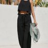 * Coupon By Anthropologie Gauze Drawstring Pants Black | Beach Bottoms