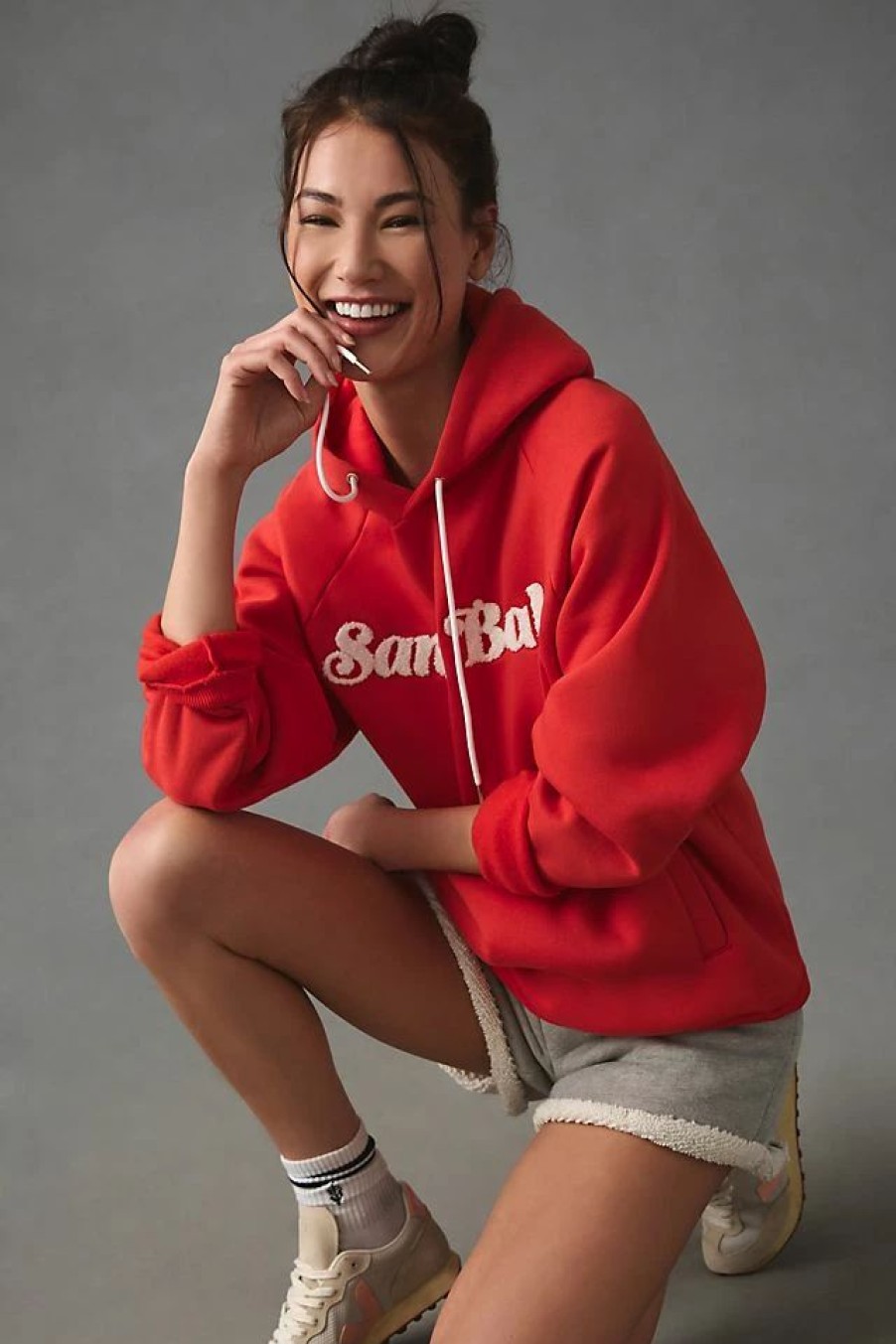 * Cheap Beach Riot Alissa Santa Babe Hoodie Light Red | Tops & Tees