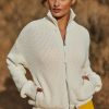 * Best Pirce Varley Anderson Zip-Front Cardigan Sweater Ivory | Tops & Tees