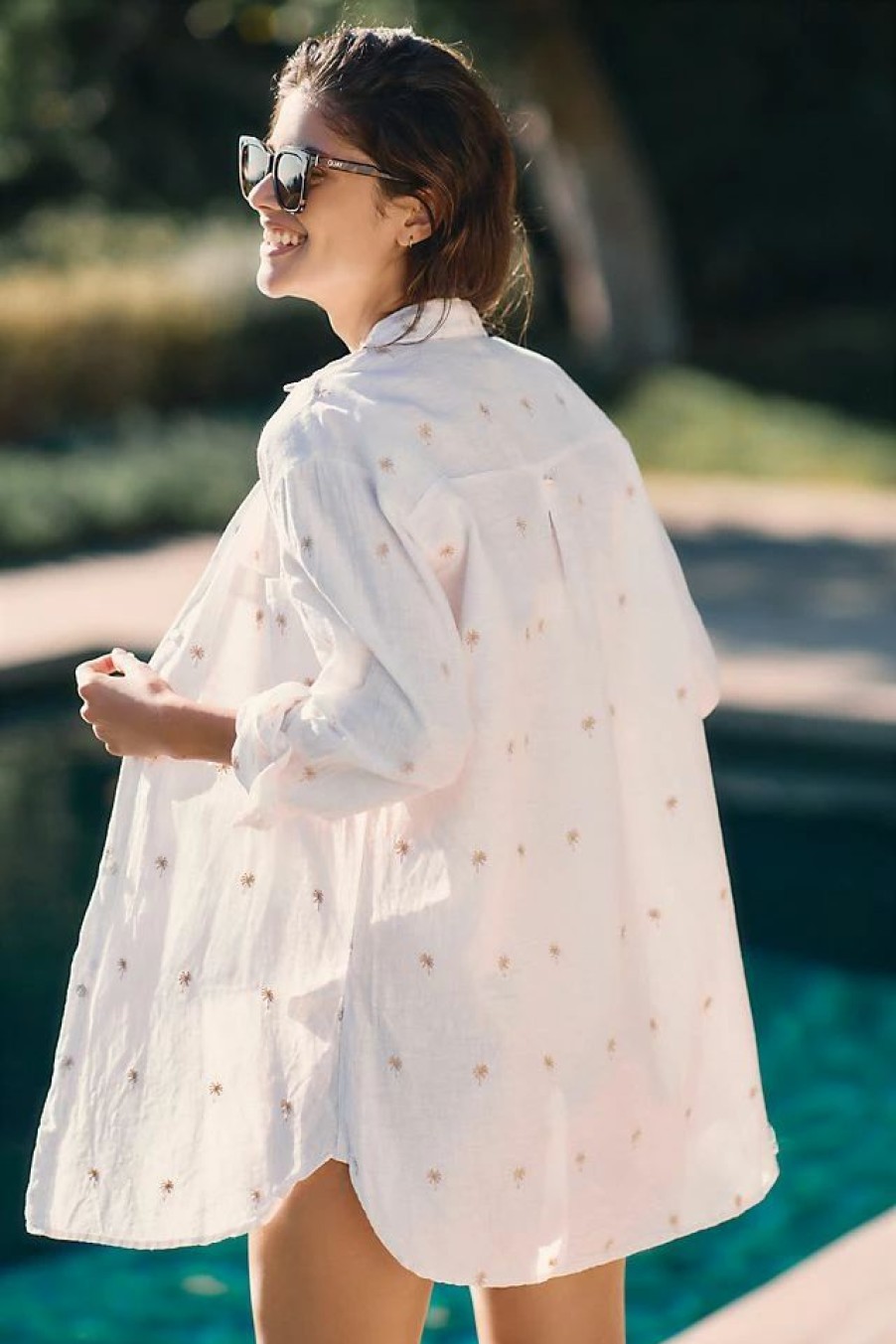 * Cheap Malai Palmette Oversized Buttondown White | Cover-Ups