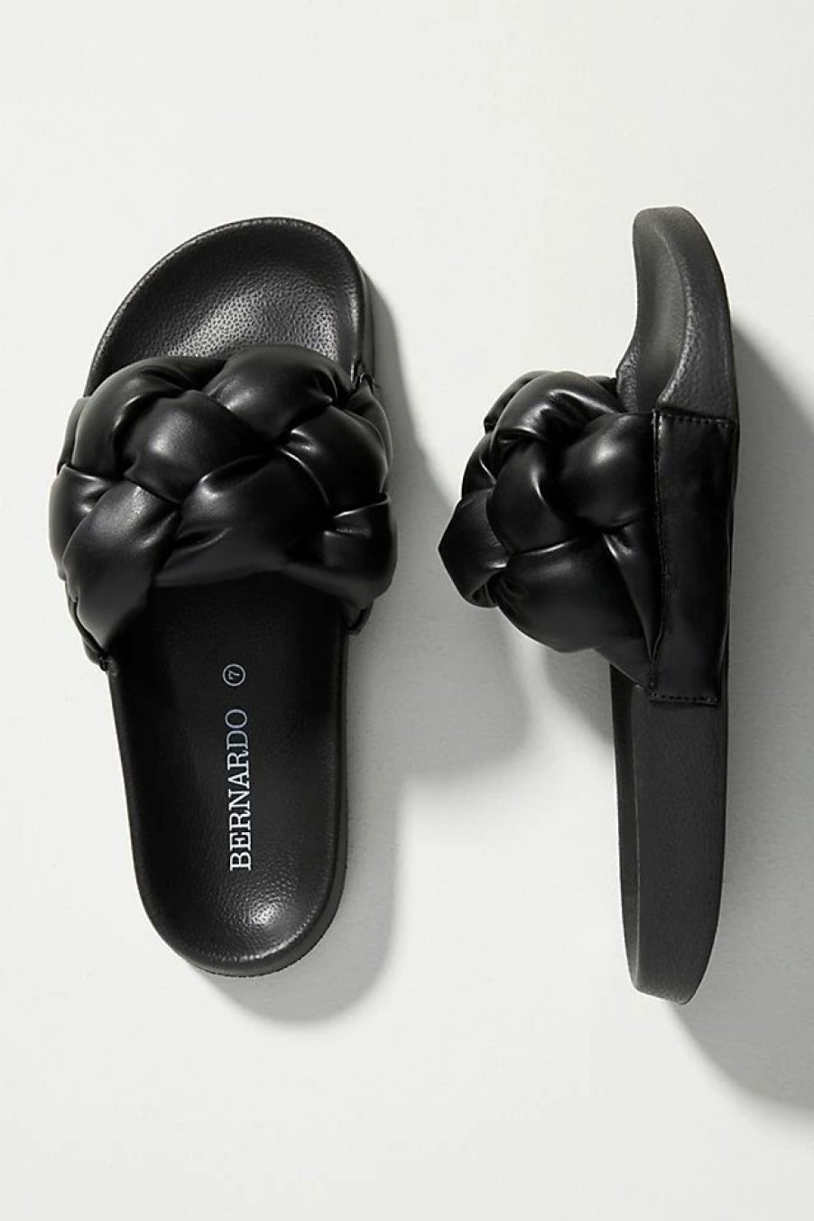 * Brand New Bernardo Rylee Puffy Slides Black | Resort & Vacation Sandals