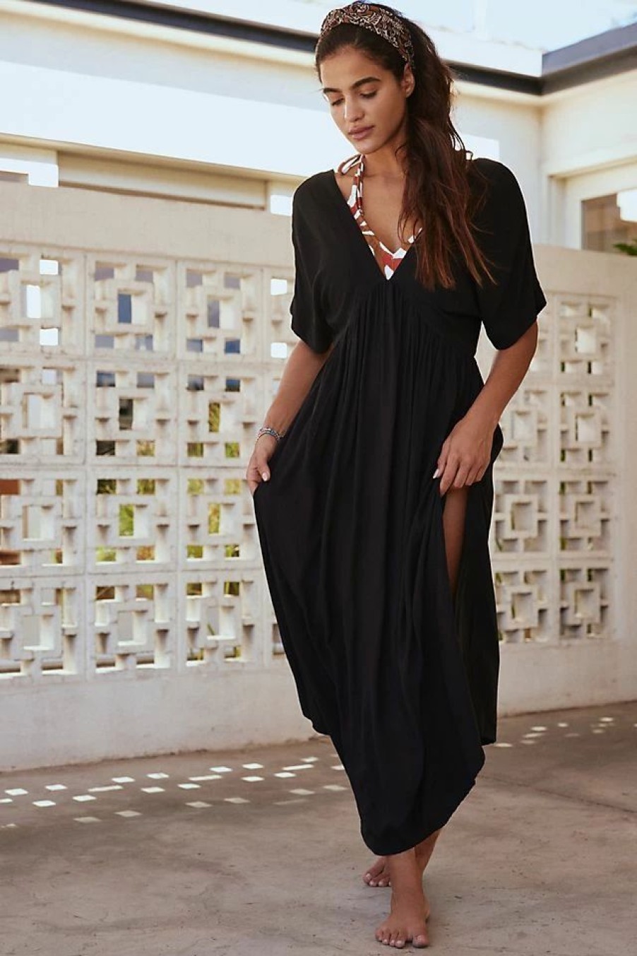 * Buy Malai Shona Maxi Dress Black | Cover-Ups