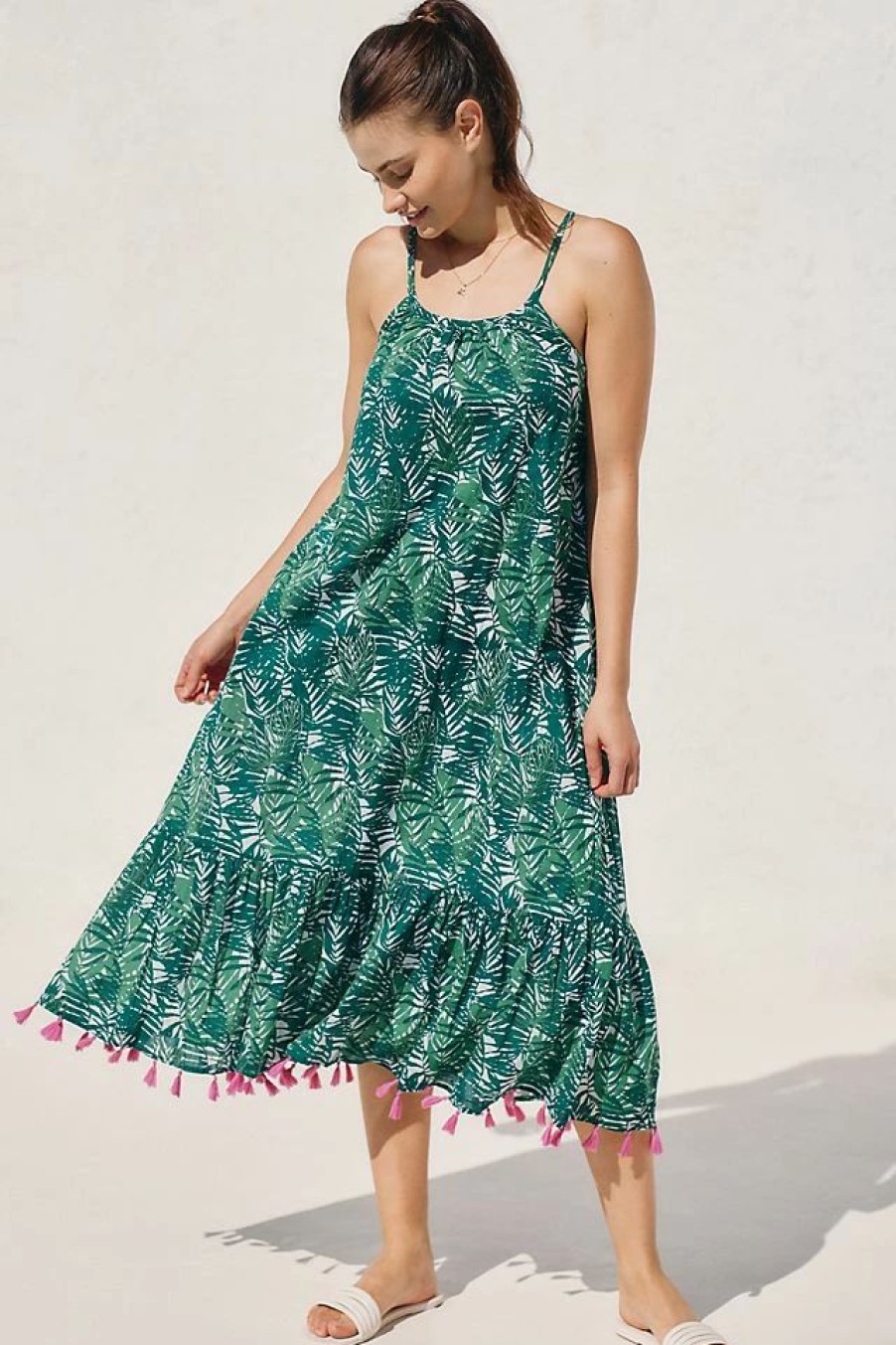 * Discount Mer St. Barth Chantal Maxi Dress Dark Green | Cover-Ups