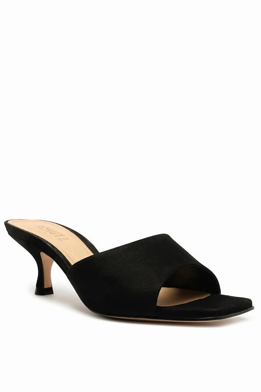 * Budget Schutz Dethalia Leather Sandals Black | Resort & Vacation Sandals