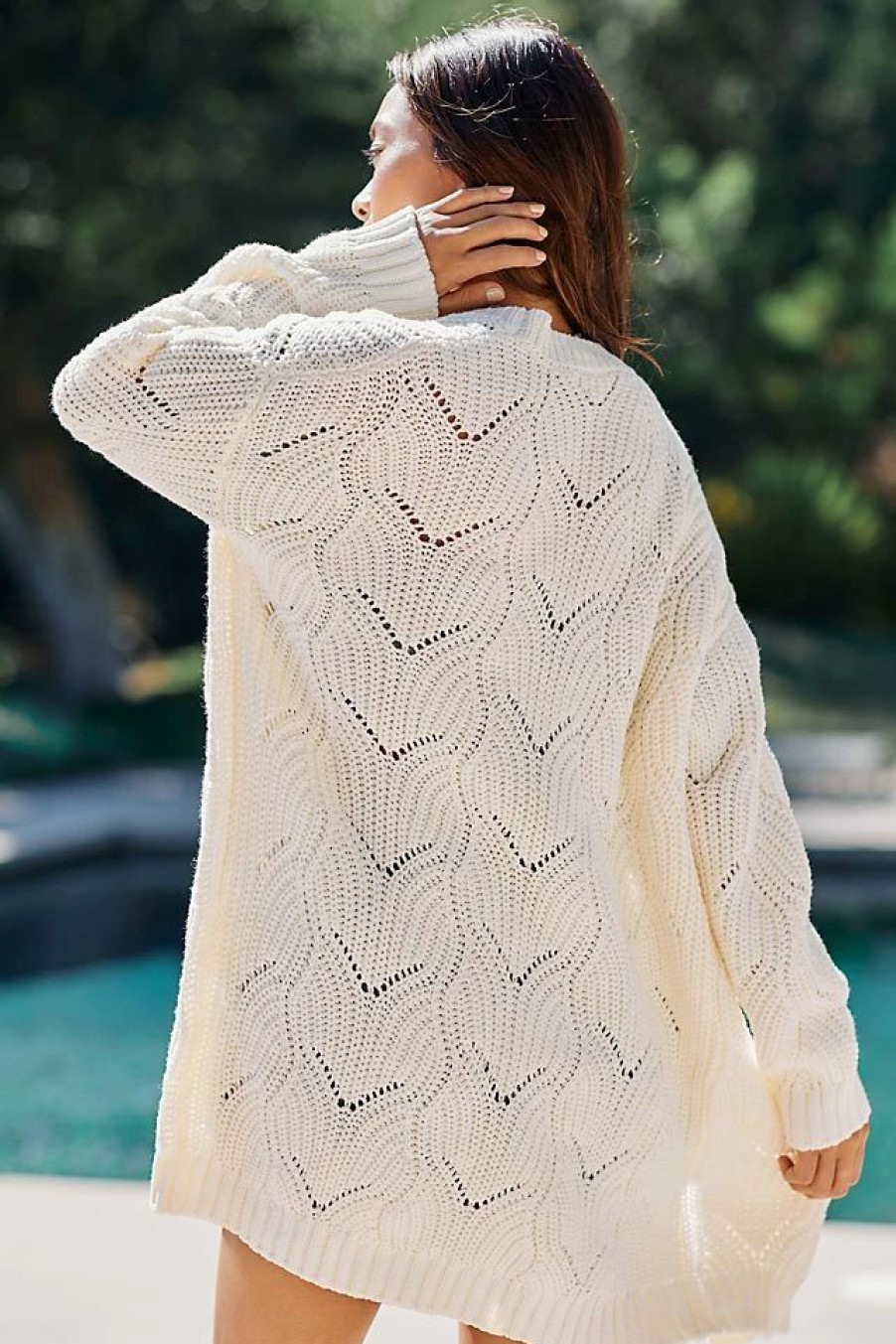 * Coupon By Anthropologie Beach Cardigan Sweater Ivory | Cover-Ups