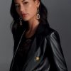 * Hot Sale By Anthropologie Nico Faux Leather Blazer Black | Blazers