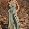 * Coupon By Anthropologie V-Neck Jumpsuit Moss | Beach Bottoms