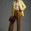 * Budget Maeve Button-Back Blazer Yellow | Blazers