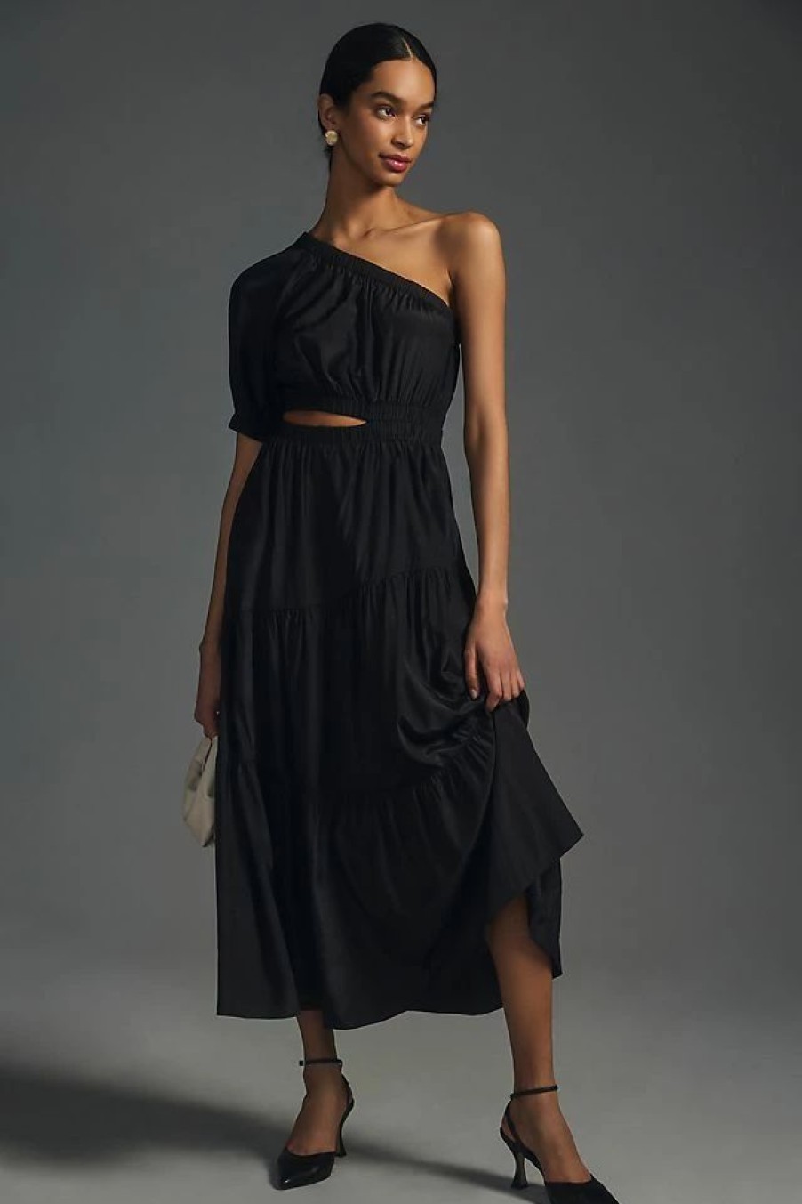 * Coupon Moon River One-Shoulder Cutout Dress Black | Vacation Dresses