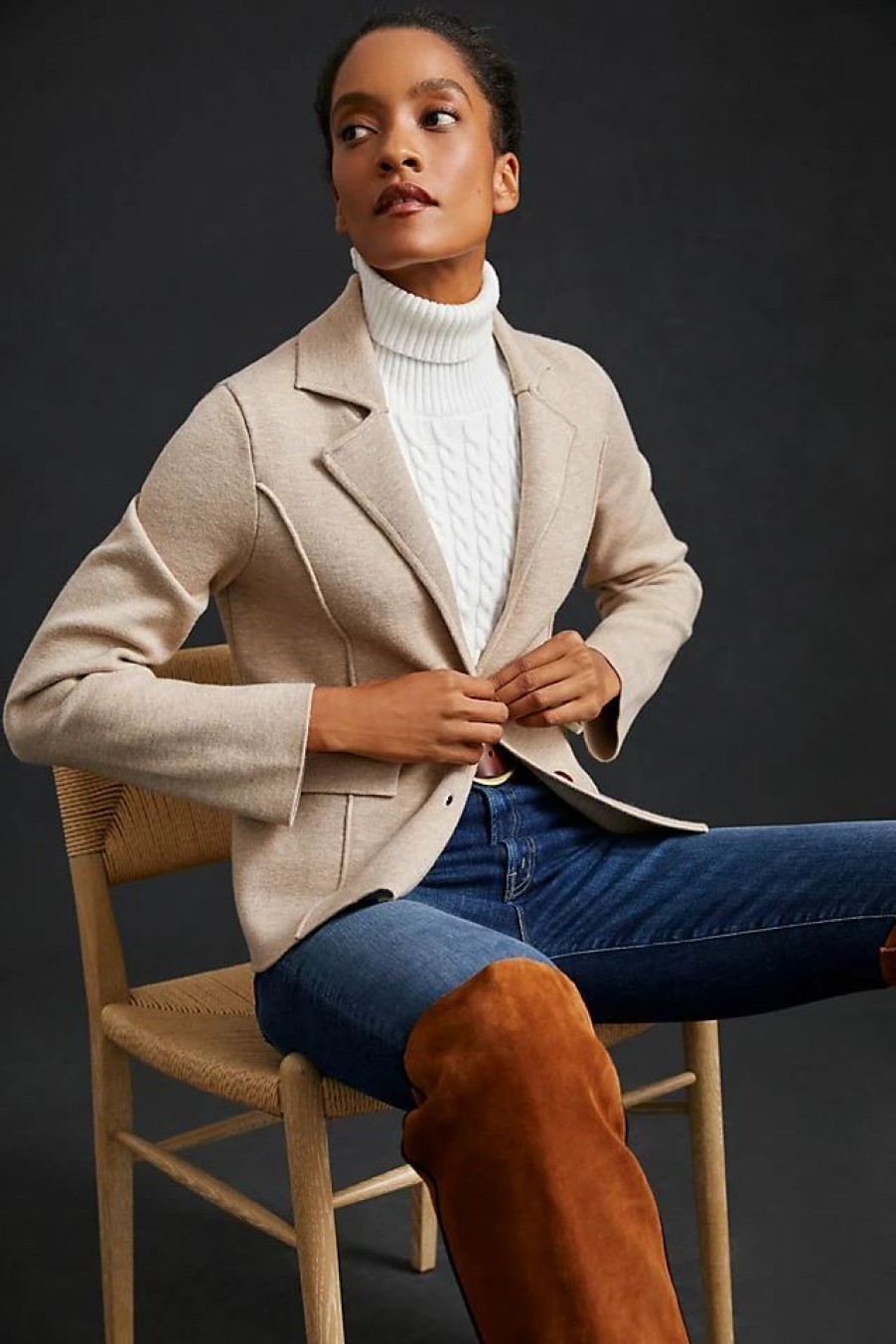 * Flash Sale By Anthropologie Sweater Blazer Neutral | Blazers