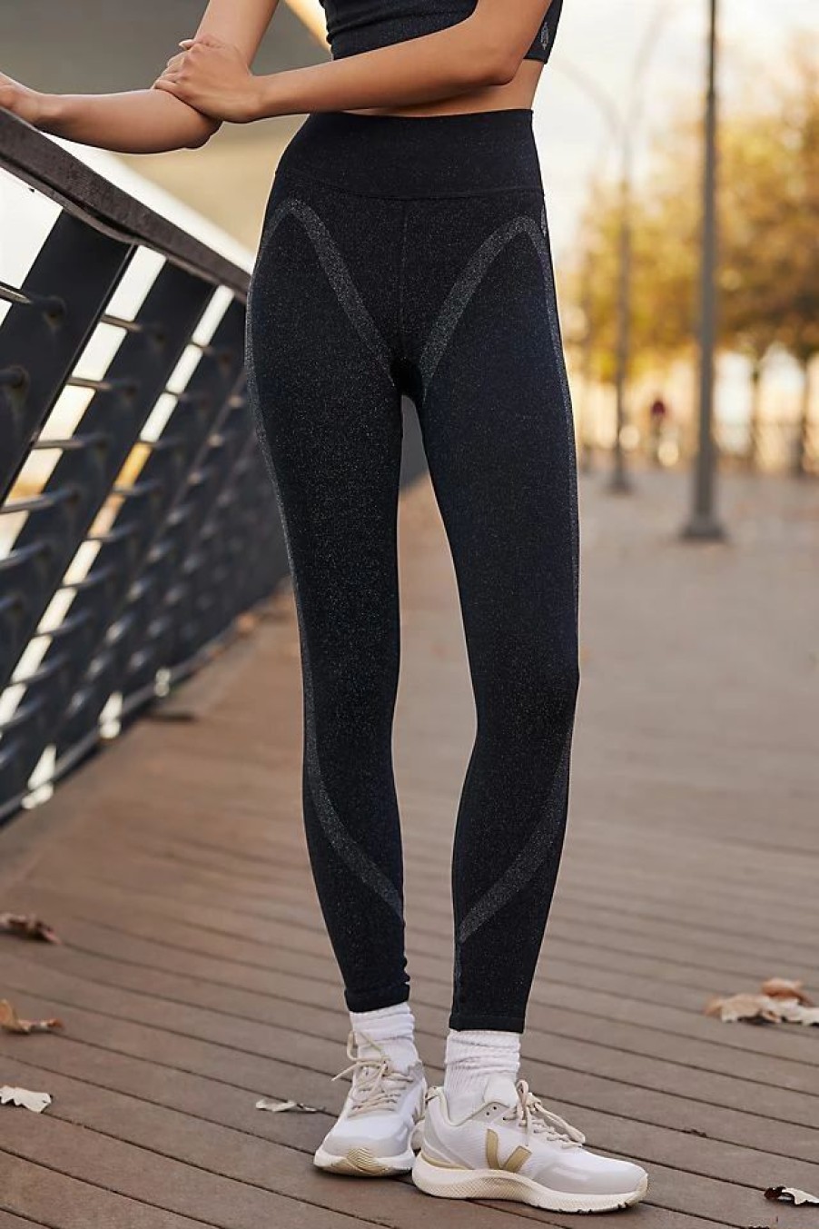 * Outlet Free People Movement Lurex Leggings Black | Leggings & Bottoms