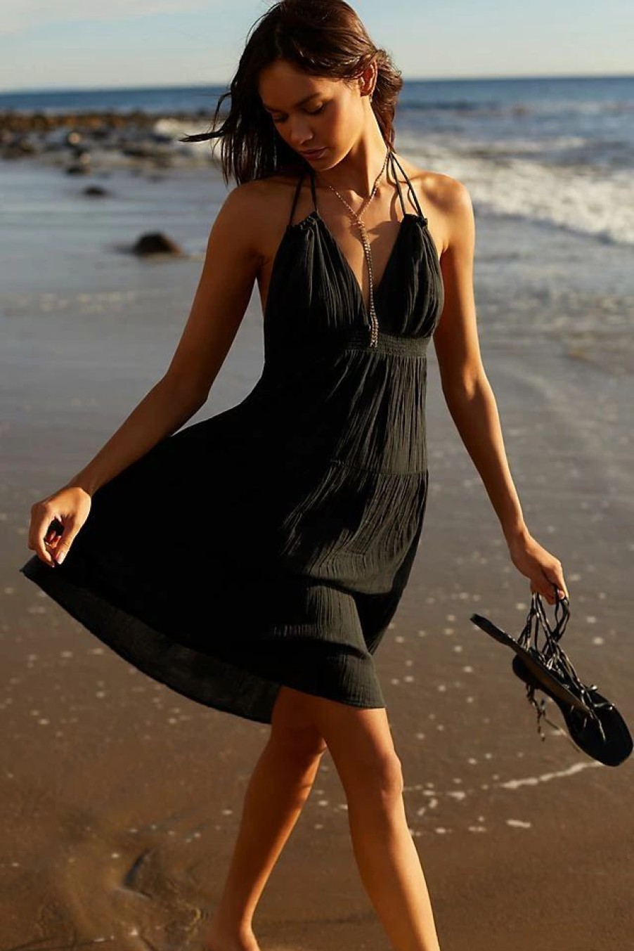 * Best Sale By Anthropologie V-Neck Dress Black | Vacation Dresses