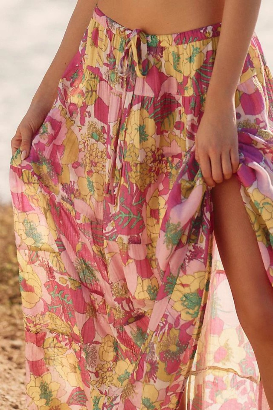 * Deals By Anthropologie Tiered Skirt Pink | Beach Bottoms