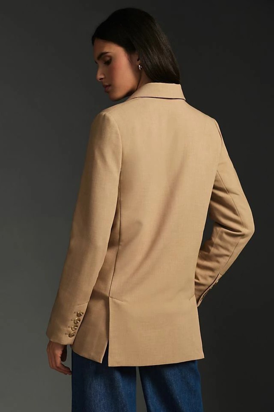 * New Maeve Double-Breasted Blazer Heathered Camel | Blazers