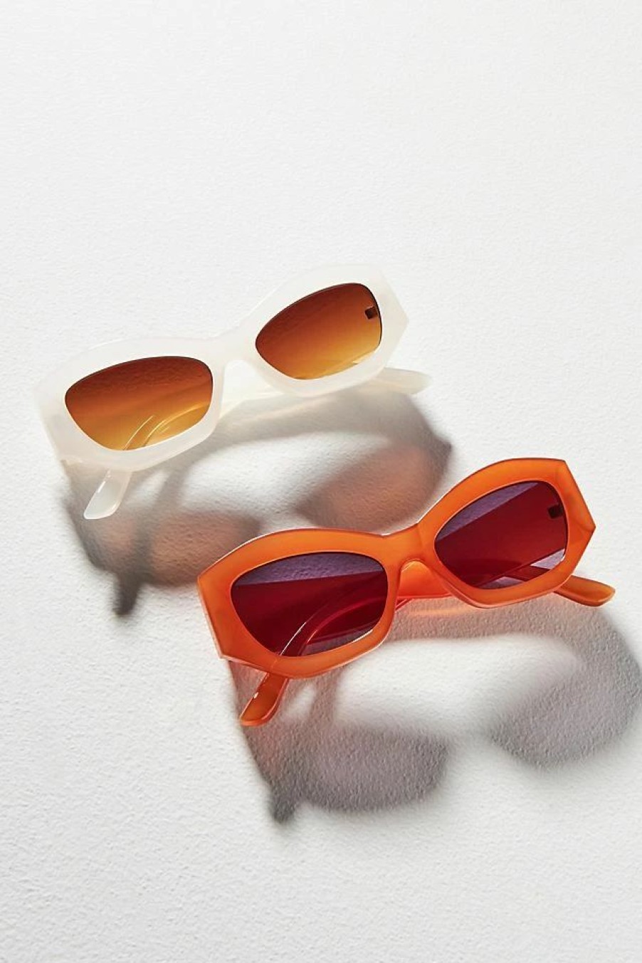 * Cheapest By Anthropologie Chunky Angular Sunglasses Orange | Sunglasses