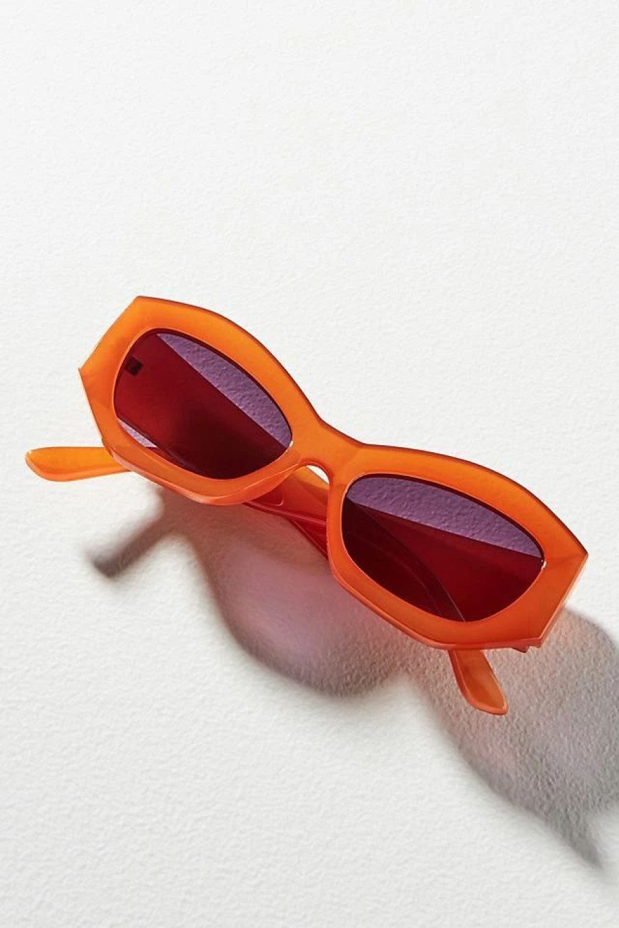 * Cheapest By Anthropologie Chunky Angular Sunglasses Orange | Sunglasses