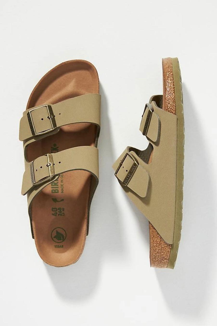 * Cheapest Birkenstock Arizona Vegan Sandals Khaki | Resort & Vacation Sandals