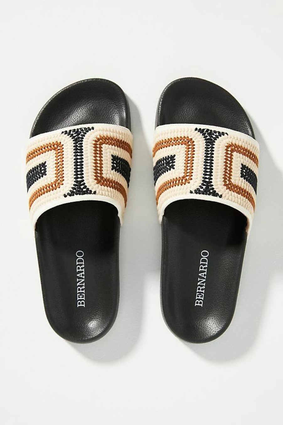 * Buy Bernardo Reese Slide Sandals Black Motif | Resort & Vacation Sandals